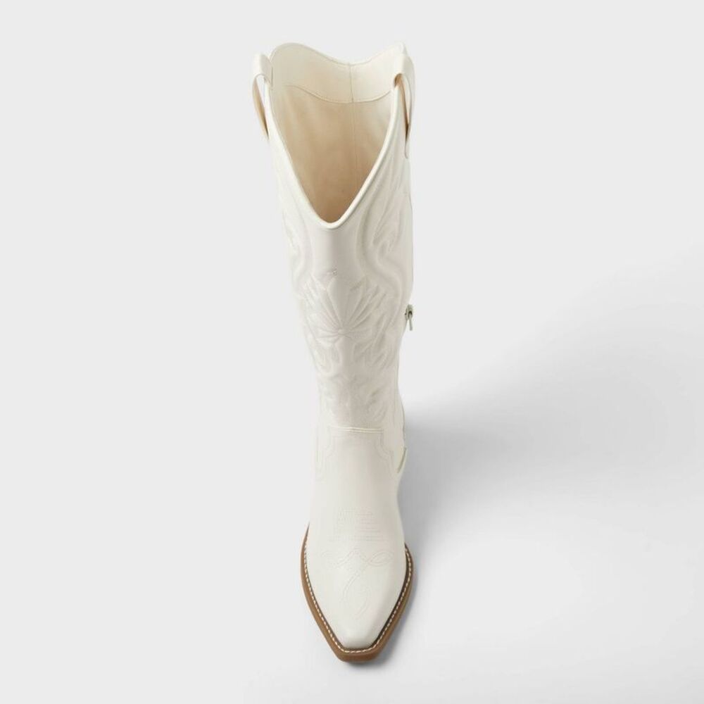 Open Box - Wild Fable - Women’s Kenzie Tall Western Boots with  Off-White - Picture 3 of 4
